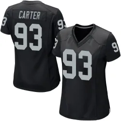 Women's Zach Carter Las Vegas Raiders No.93 Game Team Color Jersey - Black