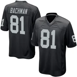 Youth Alex Bachman Las Vegas Raiders No.81 Game Team Color Jersey - Black