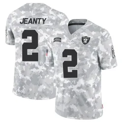 Youth Ashton Jeanty Las Vegas Raiders No.2 Limited 2024 Salute to Service Jersey - Arctic Camo