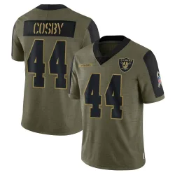 Youth Bryce Cosby Las Vegas Raiders No.44 Limited 2021 Salute To Service Jersey - Olive