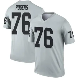 Youth Caleb Rogers Las Vegas Raiders No.76 Legend Inverted Silver Jersey