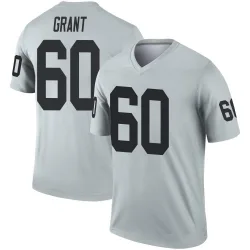Youth Charles Grant Las Vegas Raiders No.60 Legend Inverted Silver Jersey