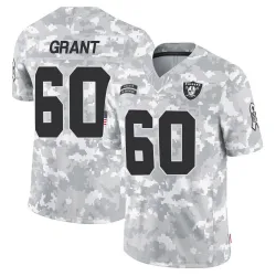 Youth Charles Grant Las Vegas Raiders No.60 Limited 2024 Salute to Service Jersey - Arctic Camo