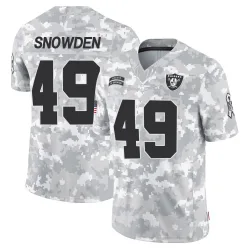 Youth Charles Snowden Las Vegas Raiders No.49 Limited 2024 Salute to Service Jersey - Arctic Camo