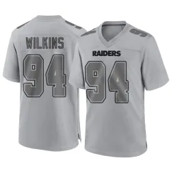 Youth Christian Wilkins Las Vegas Raiders No.94 Game Atmosphere Fashion Jersey - Gray