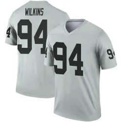 Youth Christian Wilkins Las Vegas Raiders No.94 Legend Inverted Silver Jersey
