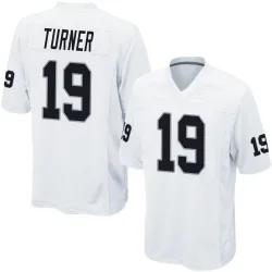 Youth DJ Turner Las Vegas Raiders No.19 Game Jersey - White