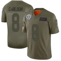 Youth Daniel Carlson Las Vegas Raiders No.8 Limited 2019 Salute to Service Jersey - Camo