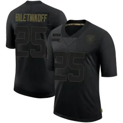 Youth Fred Biletnikoff Las Vegas Raiders No.25 Limited 2020 Salute To Service Jersey - Black