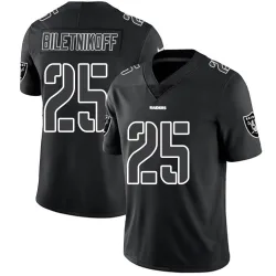 Youth Fred Biletnikoff Las Vegas Raiders No.25 Limited Jersey - Black Impact