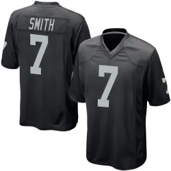 Youth Geno Smith Las Vegas Raiders No.7 Game Team Color Jersey - Black
