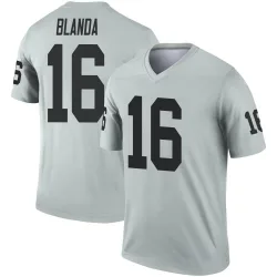 Youth George Blanda Las Vegas Raiders No.16 Legend Inverted Silver Jersey