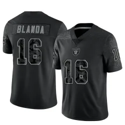 Youth George Blanda Las Vegas Raiders No.16 Limited Reflective Jersey - Black