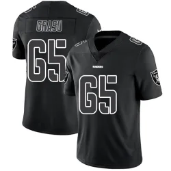 Youth Hroniss Grasu Las Vegas Raiders No.65 Limited Jersey - Black Impact