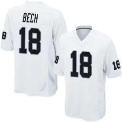 Youth Jack Bech Las Vegas Raiders No.18 Game Jersey - White