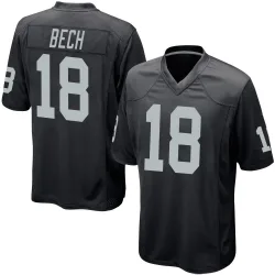 Youth Jack Bech Las Vegas Raiders No.18 Game Team Color Jersey - Black
