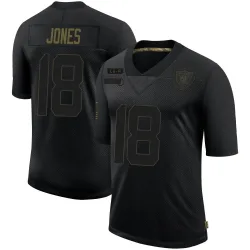 Youth Jack Jones Las Vegas Raiders No.18 Limited 2020 Salute To Service Jersey - Black