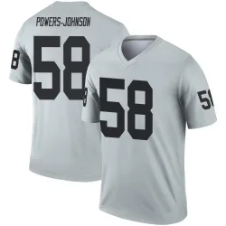 Youth Jackson Powers-Johnson Las Vegas Raiders No.58 Legend Inverted Silver Jersey