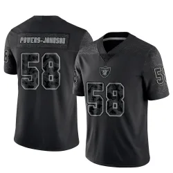 Youth Jackson Powers-Johnson Las Vegas Raiders No.58 Limited Reflective Jersey - Black