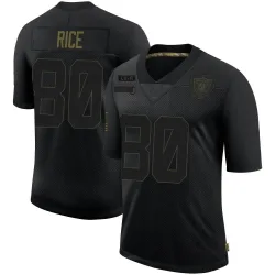 Youth Jerry Rice Las Vegas Raiders No.80 Limited 2020 Salute To Service Jersey - Black