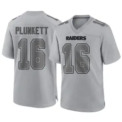 Youth Jim Plunkett Las Vegas Raiders No.16 Game Atmosphere Fashion Jersey - Gray