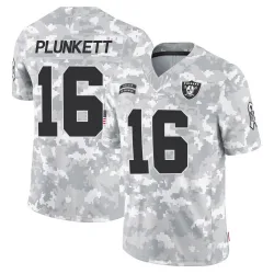 Youth Jim Plunkett Las Vegas Raiders No.16 Limited 2024 Salute to Service Jersey - Arctic Camo