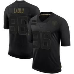 Youth Jonah Laulu Las Vegas Raiders No.96 Limited 2020 Salute To Service Jersey - Black