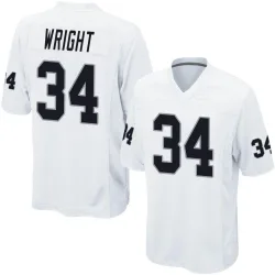Youth K.J. Wright Las Vegas Raiders No.34 Game Jersey - White