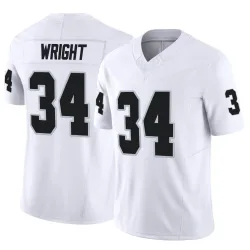 Youth K.J. Wright Las Vegas Raiders No.34 Limited Vapor F.U.S.E. Jersey - White
