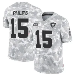 Youth Kyle Philips Las Vegas Raiders No.15 Limited 2024 Salute to Service Jersey - Arctic Camo