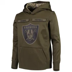 Youth Las Vegas Raiders No. 2018 Salute to Service Pullover Performance Hoodie - Green
