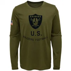 Youth Las Vegas Raiders No. Legend 2018 Salute to Service Performance Long Sleeve T-Shirt - Olive