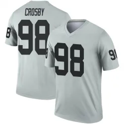 Youth Maxx Crosby Las Vegas Raiders No.98 Legend Inverted Silver Jersey