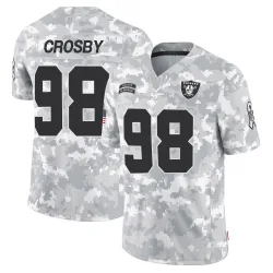 Youth Maxx Crosby Las Vegas Raiders No.98 Limited 2024 Salute to Service Jersey - Arctic Camo