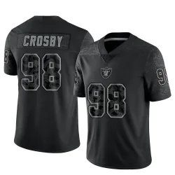 Youth Maxx Crosby Las Vegas Raiders No.98 Limited Reflective Jersey - Black