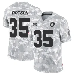 Youth Mello Dotson Las Vegas Raiders No.35 Limited 2024 Salute to Service Jersey - Arctic Camo