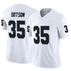 Youth Mello Dotson Las Vegas Raiders No.35 Limited Vapor F.U.S.E. Jersey - White