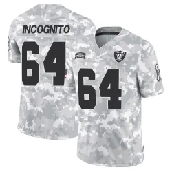 Youth Richie Incognito Las Vegas Raiders No.64 Limited 2024 Salute to Service Jersey - Arctic Camo