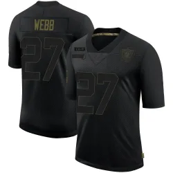 Youth Sam Webb Las Vegas Raiders No.27 Limited 2020 Salute To Service Jersey - Black