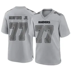 Youth Thayer Munford Jr. Las Vegas Raiders No.77 Game Atmosphere Fashion Jersey - Gray