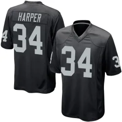 Youth Thomas Harper Las Vegas Raiders No.34 Game Team Color Jersey - Black
