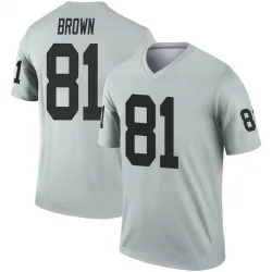 Youth Tim Brown Las Vegas Raiders No.81 Legend Inverted Silver Jersey