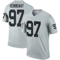 Youth Tonka Hemingway Las Vegas Raiders No.97 Legend Inverted Silver Jersey