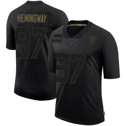 Youth Tonka Hemingway Las Vegas Raiders No.97 Limited 2020 Salute To Service Jersey - Black