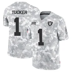 Youth Tre Tucker Las Vegas Raiders No.1 Limited 2024 Salute to Service Jersey - Arctic Camo