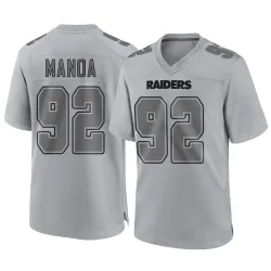 Youth Tyler Manoa Las Vegas Raiders No.92 Game Atmosphere Fashion Jersey - Gray