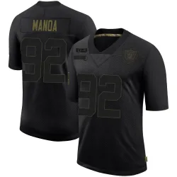 Youth Tyler Manoa Las Vegas Raiders No.92 Limited 2020 Salute To Service Jersey - Black