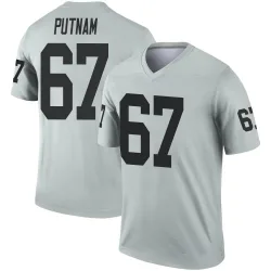 Youth Will Putnam Las Vegas Raiders No.67 Legend Inverted Silver Jersey