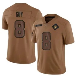 Youth Wilson Ray Guy Las Vegas Raiders No.8 Limited 2023 Salute To Service Jersey - Brown